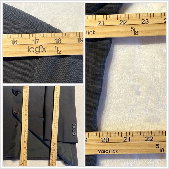 Armani Collezioni 40R 33x29 Gray Italian Designer 2 Piece Suit Quality - Picture 12 of 15